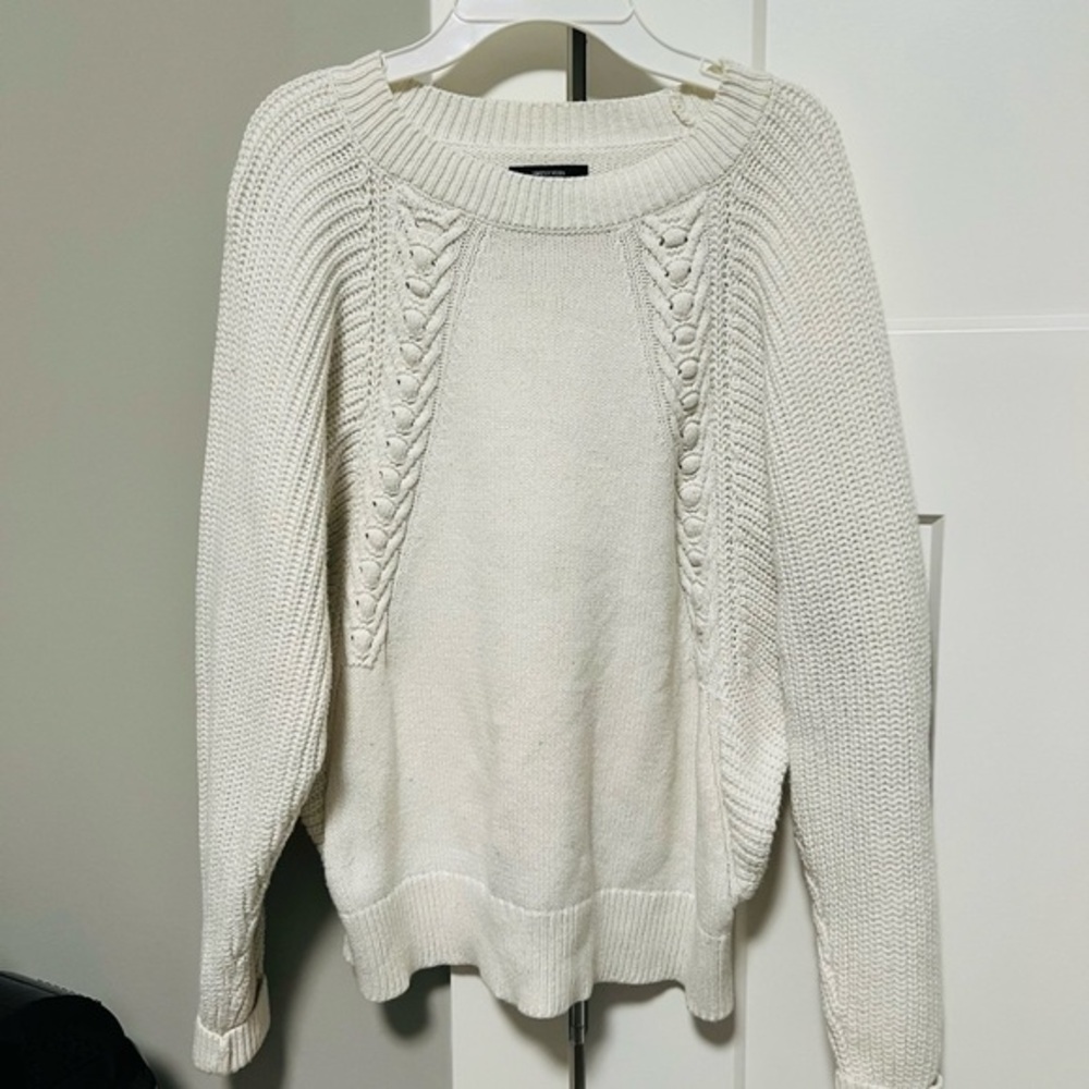 Simply Vera Vera Wang White Cable Knit Sweater